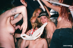 drivenbyboredom:  Topless Tuesday party in a bar bathroom edition.-