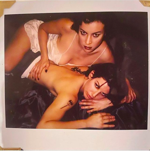 weirddyke:this behind the scenes pic from bound that gina gershon