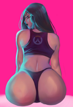 laurziipan: Pharah, Overwatch Trying a new way of coloring, a