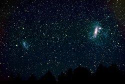 cosmicvastness:   Wide-field image of Magellanic clouds   This