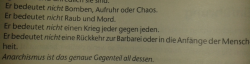 Was Anarchismus NICHT ist. Aus “das ABC des Anachismus.”