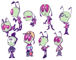 recapkid: some super whatever zim scribbles (i put him in a few