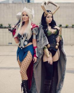 whybecosplay:  Fem Thor or Lady Loki!! by Bekejacoba and Ami