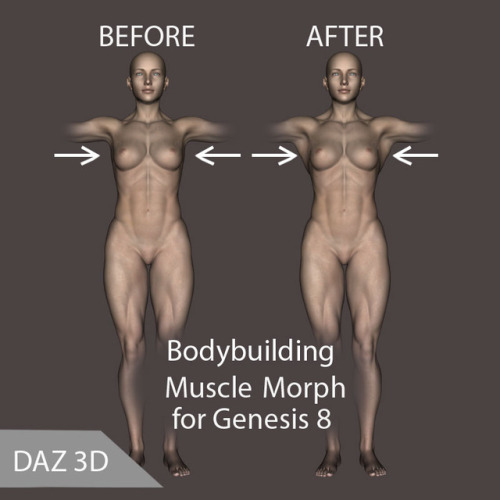 Created by va-sily! “Muscle  Morphs”- I created these muscular morphs that make the back of Genesis  bodybuilding body more realistic. It contains 3 types of morphing:  Neck muscle, large round muscle, and  large round muscle 2.This morph