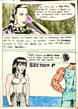 Kate Five vs Symbiote comic Page 5  The introduction of Section