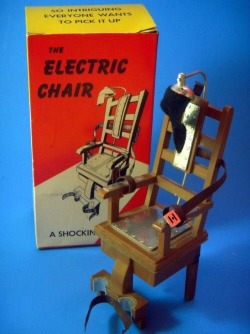 kitschyliving:  Electric chair toy. Made by Poynter 1978 