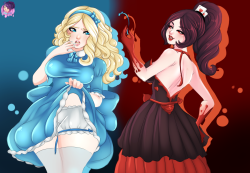   Alice and Red Queen skin idea for Hel :)Clothed /Nude version