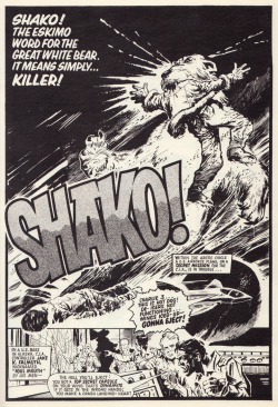 Splash page from Shako!, from 2000AD Annual 1986 (IPC Magazines, 1985). From a charity shop in Eastwood, Nottingham.          
