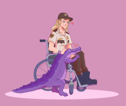 bofukinepoobroadcasting:Tina Tevetino + purple alligator drawn