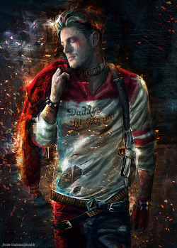 petite-madame:  Jensen as a male version of Harley Quinn. I started