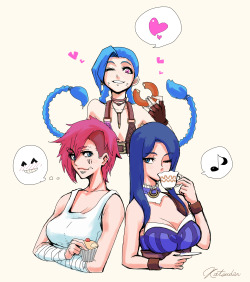 league-of-legends-sexy-girls:  Piltoverでvi・cait・jinx 