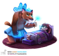 cryptid-creations:  Daily Painting 1679# Saber Tooth Fairy by