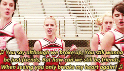   Faberry weekÂ day 2: jealousyQuinn broke things off with Rachel so she tried to make Quinn jealous by singing a duet with Santana.  