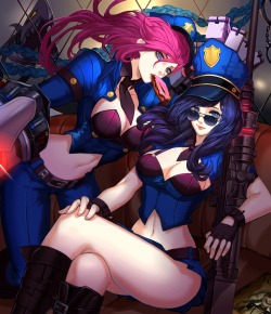 league-of-legends-sexy-girls:  Caitlyn and Vi 