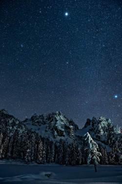 llbwwb:  Dolomiti’s Winter Night by Antonio RIVA BARBARAN