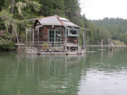 cabinporn:  More floating cabins on the Albion River, California.