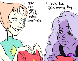 narootos:   anon requested:   pearl and amethyst getting along