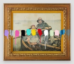 chadwys:  Fisherfolk With A Paint Test (2014, paint on found