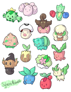 sylveon-princess:  Cute Grass Types Pokemon Sticker Sheet My