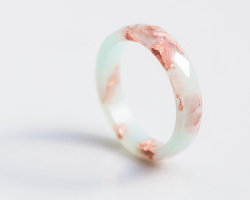 littlealienproducts:Mint & Rose Gold Flake Ring by  daimblond