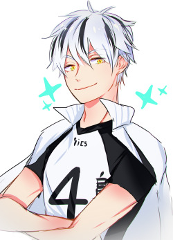 haruuuka:  bokuto with his hair down!!!