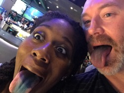 shanedog09:  iamapaperuniverse Candy colored tongues! Daddy/daughter