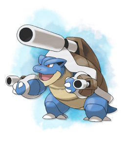 thestuffiliketopost:  Mega Blastoise The two rocket launchers