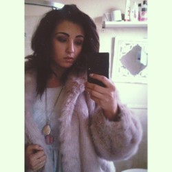 Half #ootd #asos #fauxfur #druzy #druzynecklace #urbanoutfitters