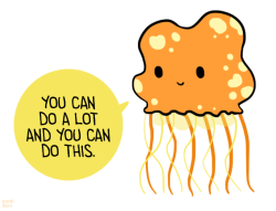 positivedoodles: [Drawing of an orange and yellow jellyfish saying “You