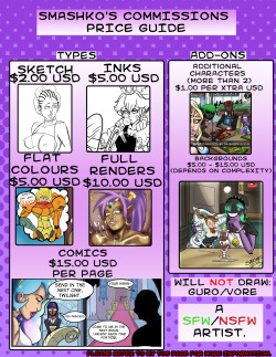 smashkopalace:    COMMISSIONS ARE OPEN FOR THE FIRST TIME!FIRST
