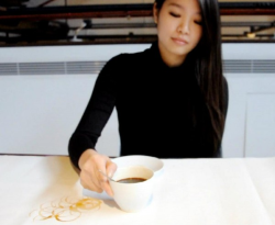 ofmicnmen:  iu2:  Coffee stain portrait by Hong Yi  YO GET THE