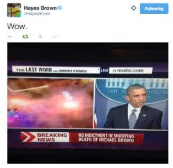 bigfatfeminist:  obama calls for peace while police deploy tear