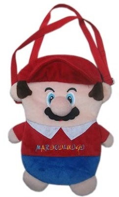 suppermariobroth:  Unlicensed Mario bag. The letters are supposed
