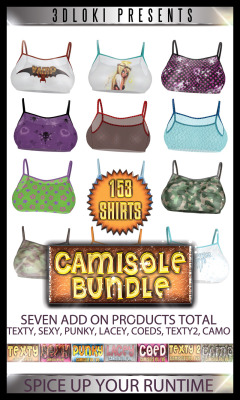A bundle of Loki’s Camisole texture packs for disordercode’s