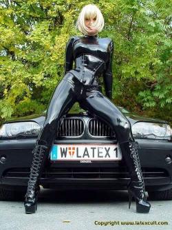 born-in-latex:  Latex Girl  I have always had a thing for BMWs.