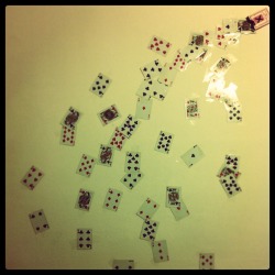 Added falling playing cards to my bedroom wall.
