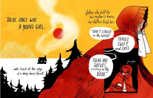 umber-penumbra:  unatheblade:  wellnotwisely:  Through the Woods by Emily Carroll, preview at Comics&Cola.  Must. Reblog.   The illustration of the wolf terrifies me.  ….I kinda really want that last panel tattooed on me.. …Like -really-