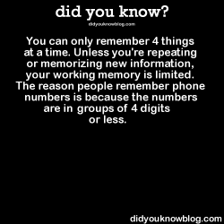 did-you-kno:  You can only remember 4 things at a time. Unless