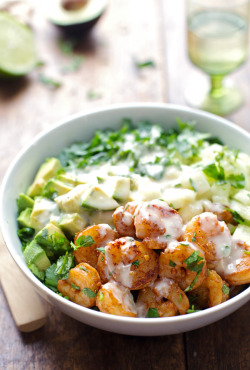 fattributes:  Shrimp and Avocado Salad with Miso Dressing 