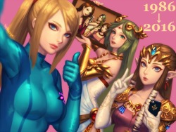 bellhenge:  Zelda, (Zero Suit) Samus, Palutena [SSB4] selfie