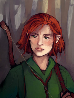 nadipieart:after the botfa tauriel cuts her hair and travels