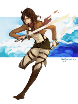 papermoon2:  三笠　by　MZJ (三笠 is how Mikasa’s name