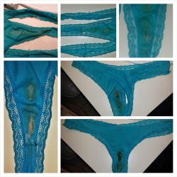 Anon submitted: A few pics of the same VS thong.  She left a some nice stains.