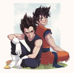geekthegeek:  Goku and Vegeta by Emily-Fay
