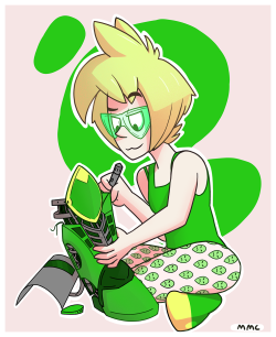 mellowmadcap:  Human Peri working on her footer.  