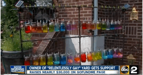 theawesomeadventurer:  huffingtonpost:  Baltimore Woman Vows To Make Her ‘Relentlessly Gay’ Yard Even Gayer After Homophobic NoteA Baltimore woman is vowing to make her garden even gayer after a neighbor reportedly slammed her for keeping her front