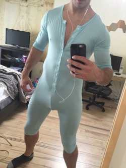 exposedhotguys:  My new onesie! Tell me what you think when you
