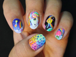 nailpornography:  Lisa Frank NOTW inspiration!