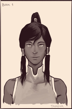 taikova:  study of korra! i drew the younger one first, then