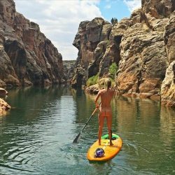 arizonavichi:  thetoplesstour:  Naked SUP in East Clear Creek,